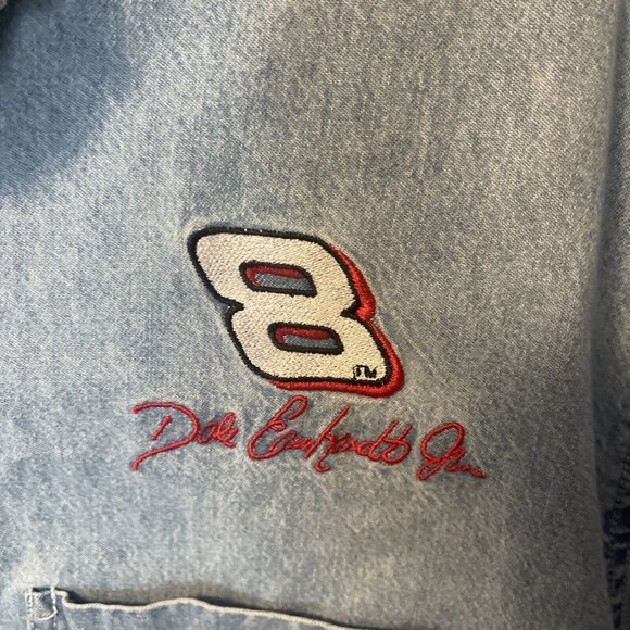 competitors view dale earnhardt jr denim button down t shirt size large F107 - Picture 2 of 4
